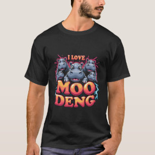 I Liebe Moo Deng Baby Hippo Liebhaber T-Shirt