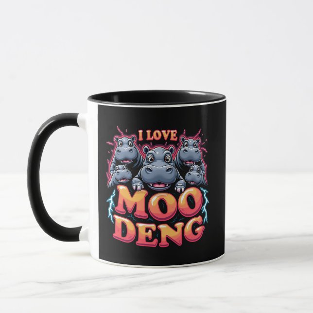 I Liebe Moo Deng Baby Hippo Liebhaber Tasse (Links)
