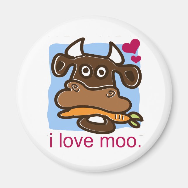I Liebe Moo Magnet (Vorne)