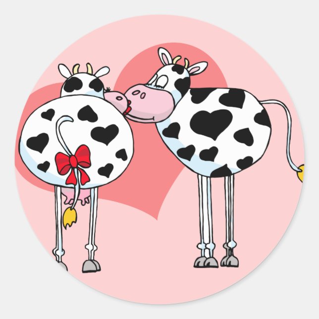 I Liebe Moo Valentines Stickers (Vorderseite)