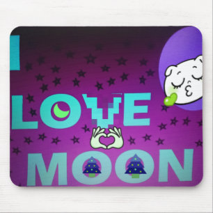 "I Liebe Moon" - Ein skurriler Kunstentwurf Mousepad