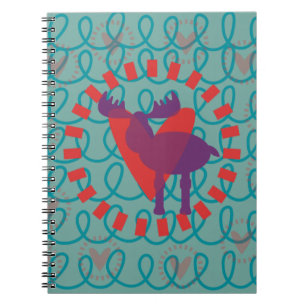 I Liebe Moose Heart Doodle Nature Lover Design Notizblock