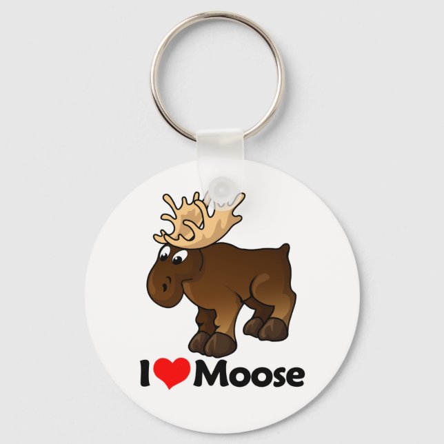 I Liebe Moose Schlüsselanhänger (Vorderseite)