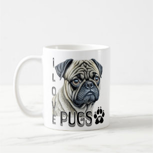 I LIEBE MOPS   Niedliche Hundebesitzer Kaffeetasse