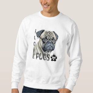 I LIEBE MOPS Niedliche Hundebesitzer Sweatshirt