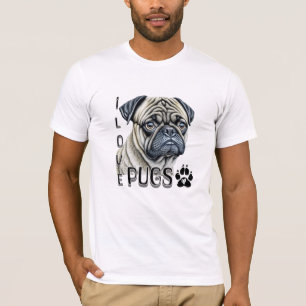 I LIEBE MOPS Niedliche Hundebesitzer T-Shirt