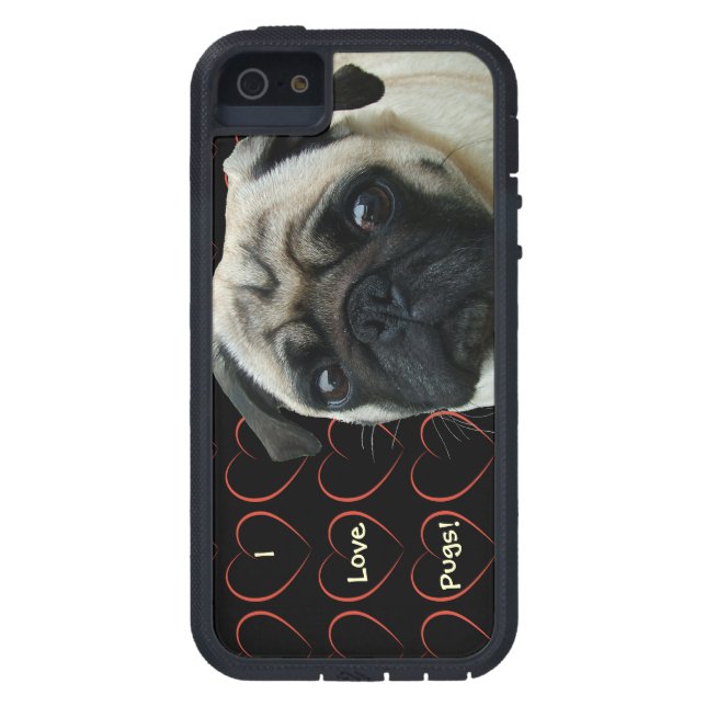 I Liebe-Möpse mit Herzen Case-Mate iPhone Hülle (Rückseite)