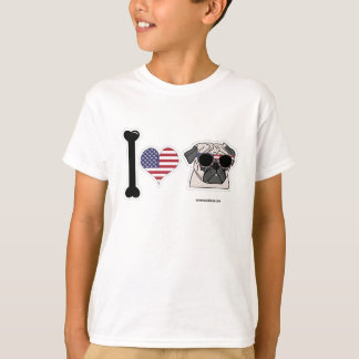 I Liebe-Möpse - patriotische Kinder T-Shirt