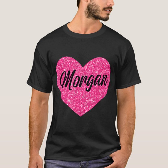 I Liebe Morgan Niedlich Morgan Rosa Herz für Valen T-Shirt (Vorderseite)