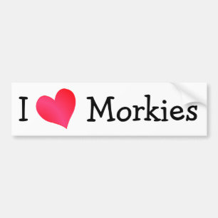 I Liebe Morkies Autoaufkleber