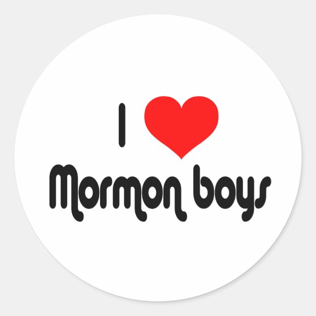I Liebe Mormon Boys Runder Aufkleber (Vorderseite)