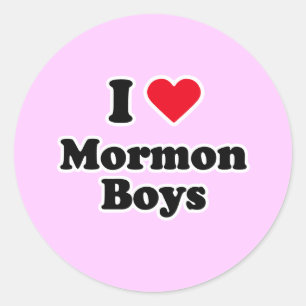 I Liebe-Mormon-Jungs Runder Aufkleber