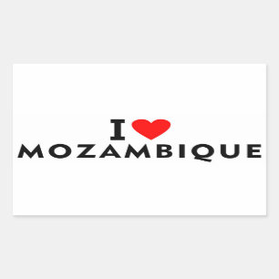 I Liebe Mosambik Land wie Herztourismus Rechteckiger Aufkleber