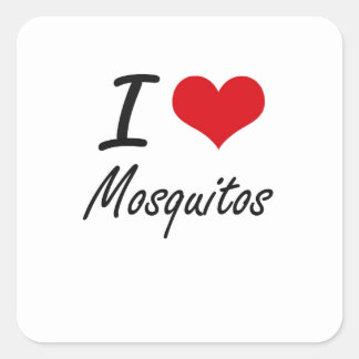 I Liebe Moskitos Quadratischer Aufkleber