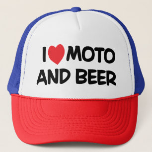 I LIEBE MOTO UND BIER TRUCKERKAPPE