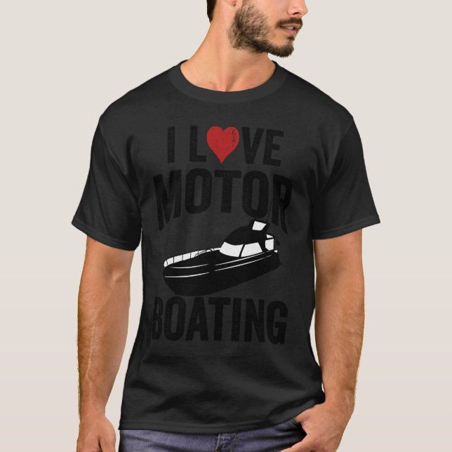 I Liebe Motorboot T-Shirt (Vorderseite)