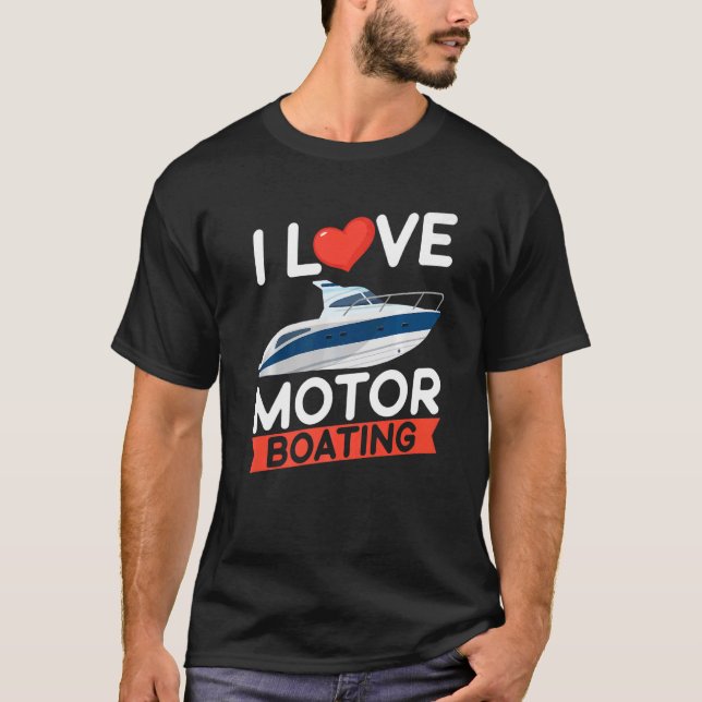 I Liebe Motorbootbesitzer Kapitän Power Spar T-Shirt (Vorderseite)