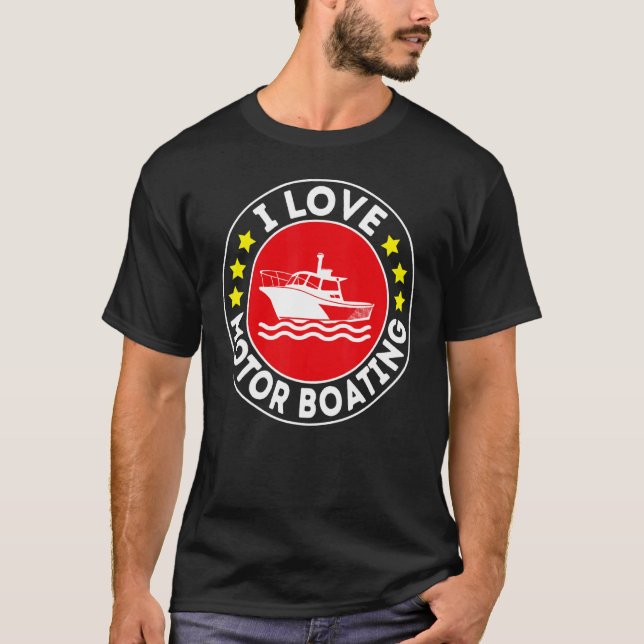 I Liebe Motorbootboot T-Shirt (Vorderseite)