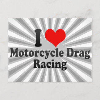 I Liebe Motorrad Drag Racing Postkarte