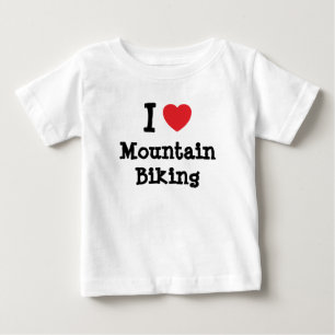 I Liebe Mountainbike-Herz Brauch personalisiert Baby T-shirt