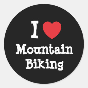 I Liebe Mountainbike-Herz Brauch personalisiert Runder Aufkleber