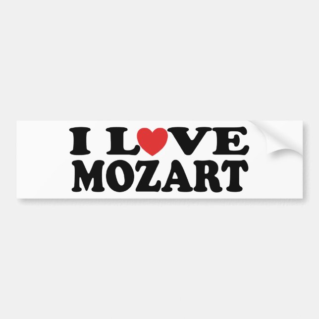 I Liebe Mozart Autoaufkleber (Vorne)