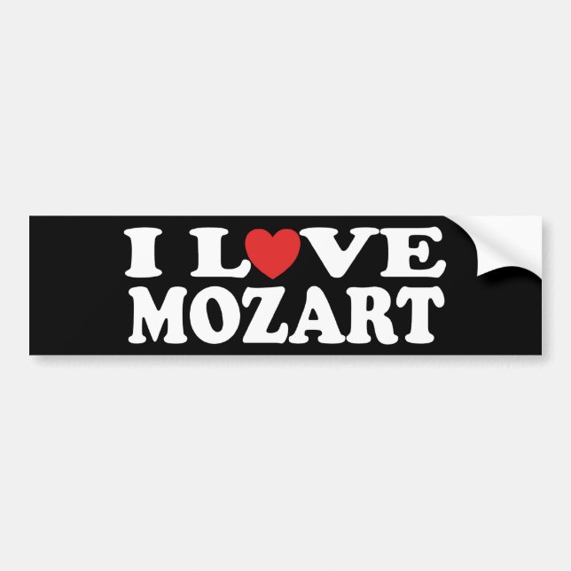 I Liebe Mozart Autoaufkleber (Vorne)
