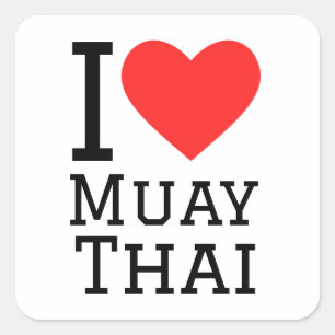 I Liebe Muay Thai Quadratischer Aufkleber
