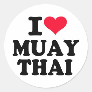 I Liebe Muay Thai Runder Aufkleber