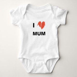 I Liebe Mum Moderate Rote Graffiti Sprayed Herz Baby Strampler