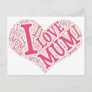 I Liebe Mum Postkarte Horizontal