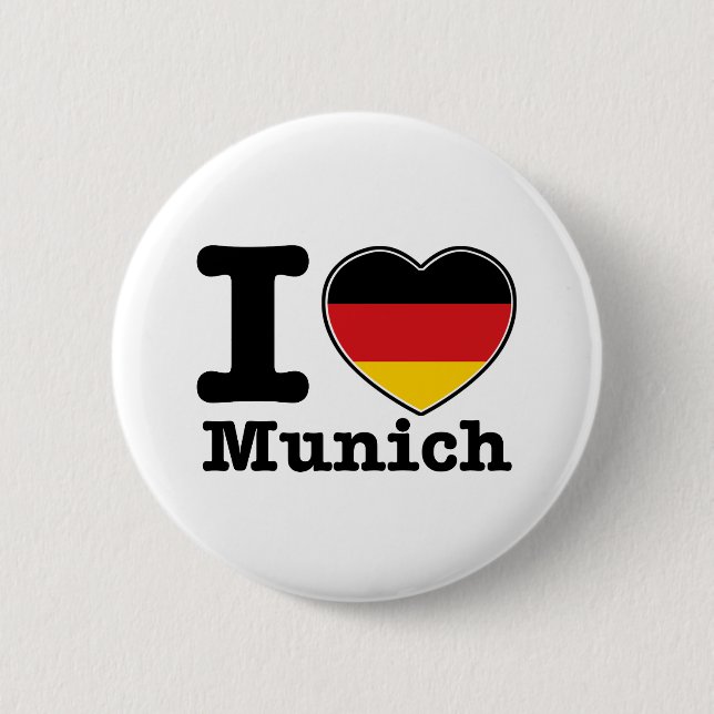 I Liebe München Button (Vorderseite)