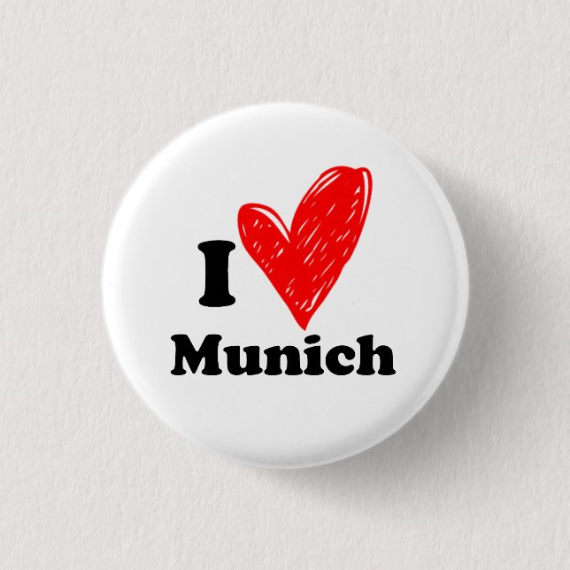 I Liebe München Button (Vorderseite)