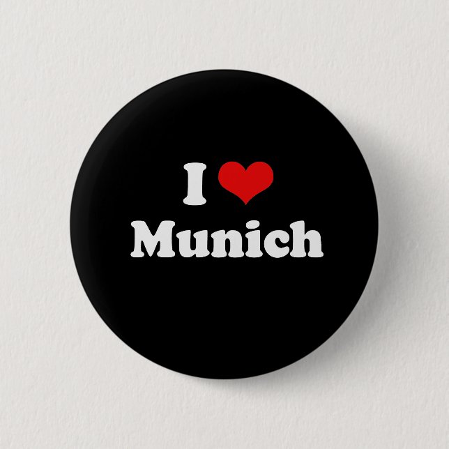 I Liebe Münchener Tshirt White Tshirt Button (Vorderseite)