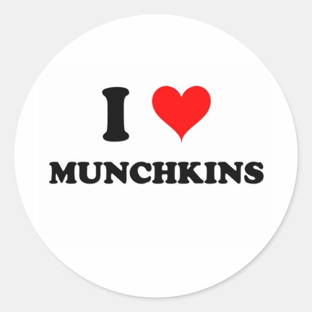 I Liebe Munchkins Runder Aufkleber (Vorderseite)
