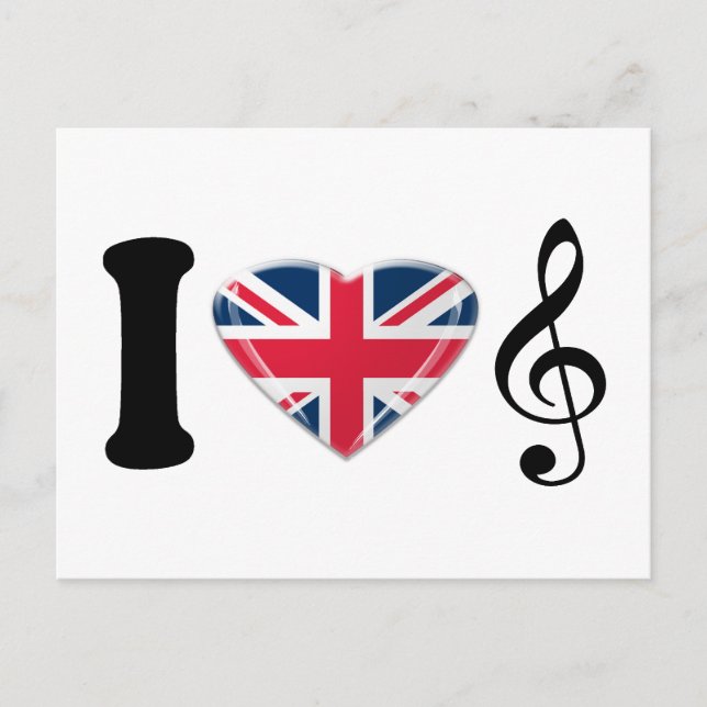 I Liebe Music Art Design Postkarte (Vorderseite)