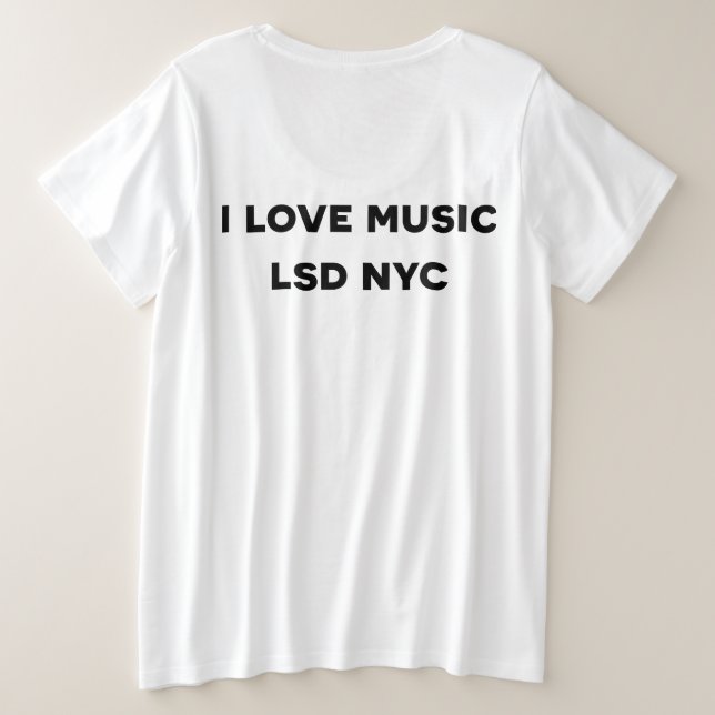 I LIEBE MUSIC GROßE GRÖßE T-Shirt (Design Rückseite)