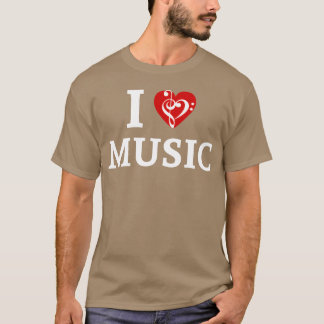 I Liebe Music Heart Retro T-Shirt