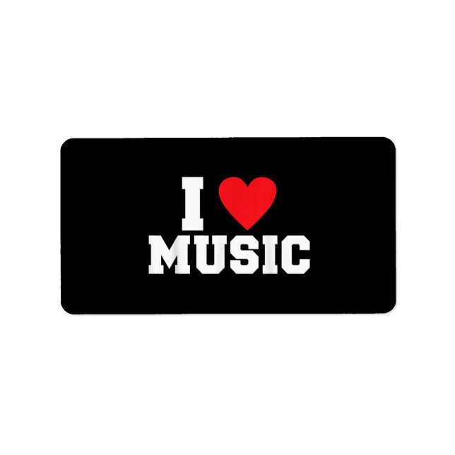 I Liebe Music Lover Adressaufkleber (Vorne)