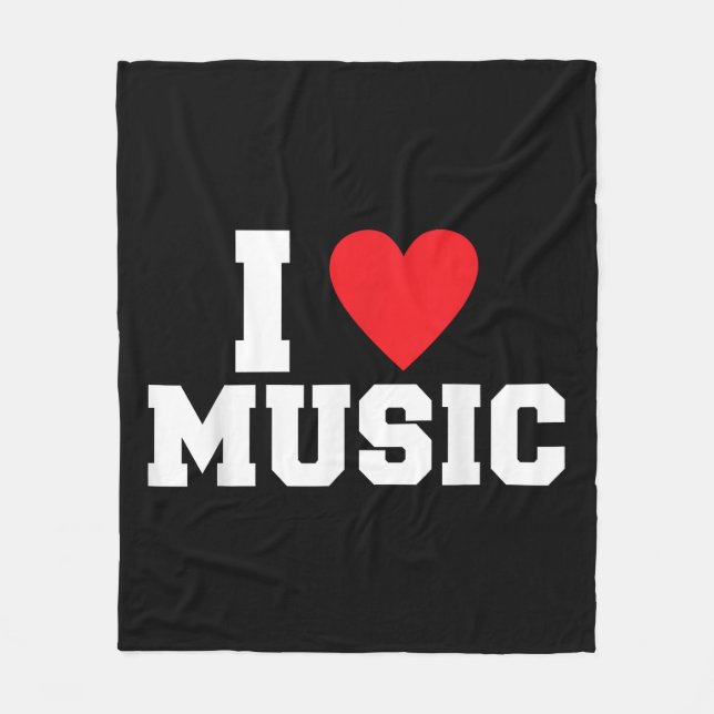 I Liebe Music Lover Fleecedecke (Vorderseite)