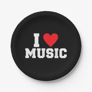 I Liebe Music Lover Pappteller