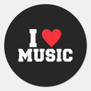 I Liebe Music Lover Runder Aufkleber