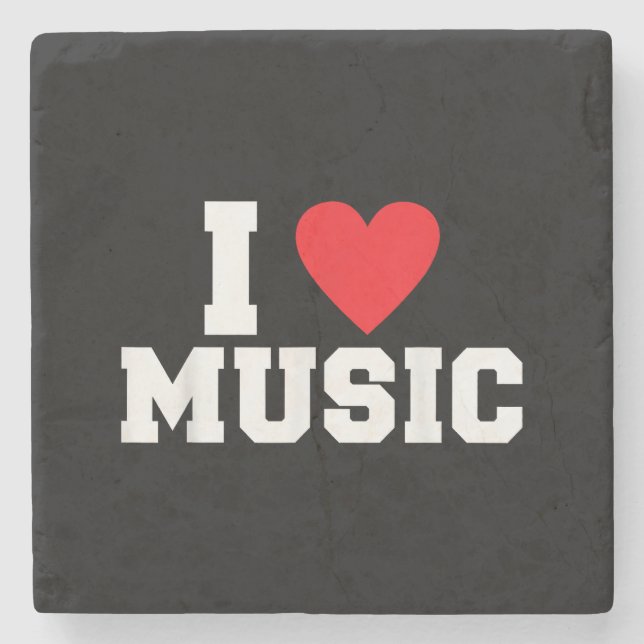 I Liebe Music Lover Steinuntersetzer (Vorderseite)