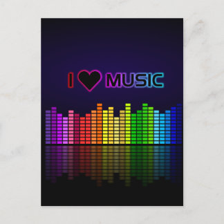 I Liebe Music mit Equilizer Postkarte