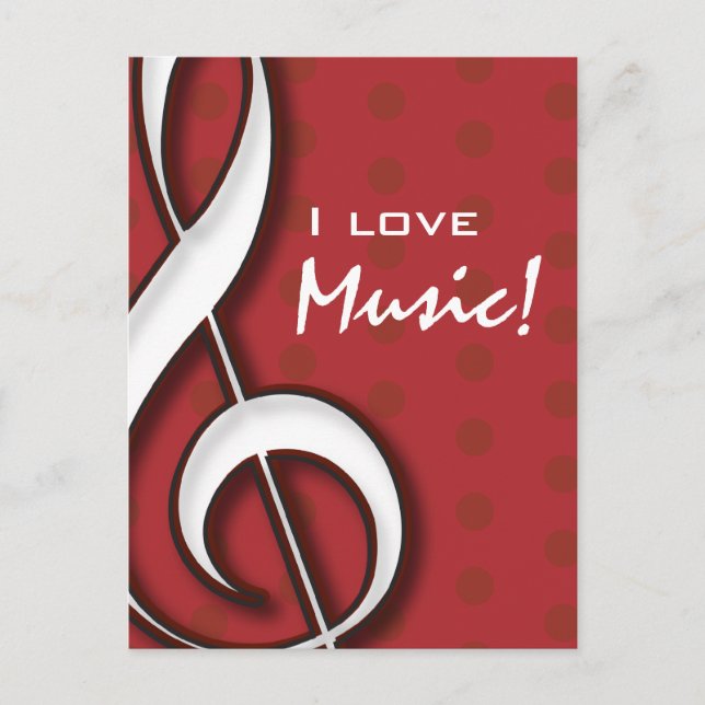 I Liebe Music Postcard Postkarte (Vorderseite)