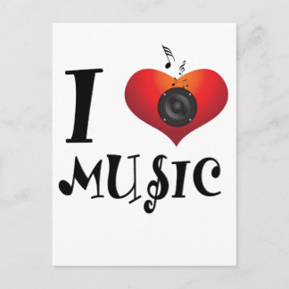 I Liebe Music Postkarte