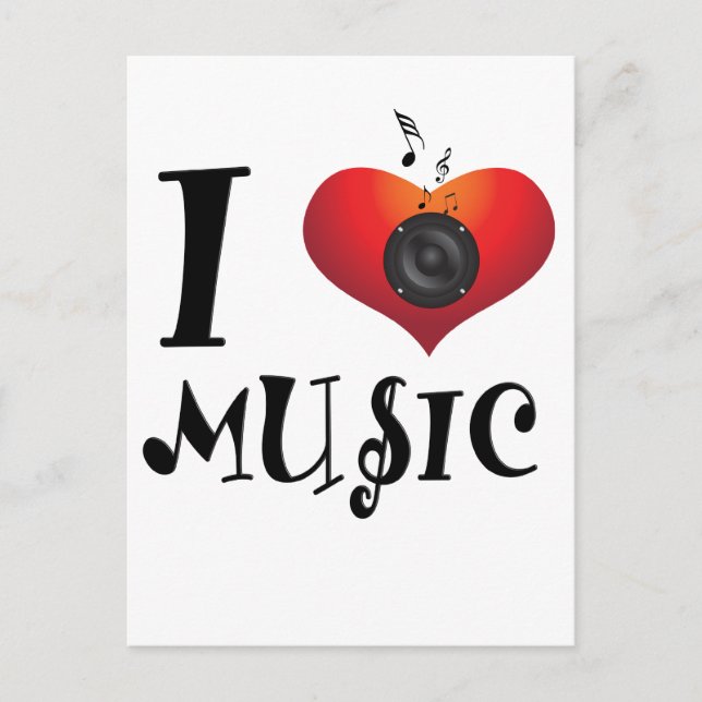 I Liebe Music Postkarte (Vorderseite)