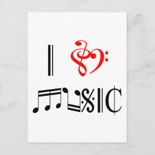 I Liebe Music Postkarte