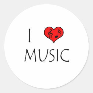 I Liebe Music Runder Aufkleber