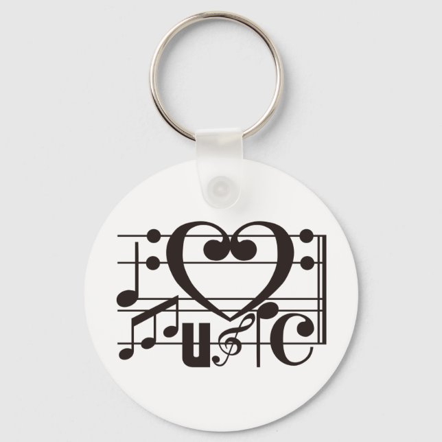 I LIEBE MUSIC SCHLÜSSELANHÄNGER (Vorderseite)